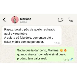 Depoimento de aluno no WhatsApp