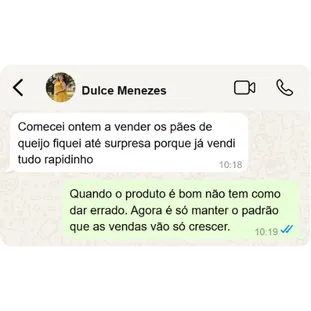 Depoimento de aluno no WhatsApp