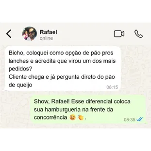 Depoimento de aluno no WhatsApp